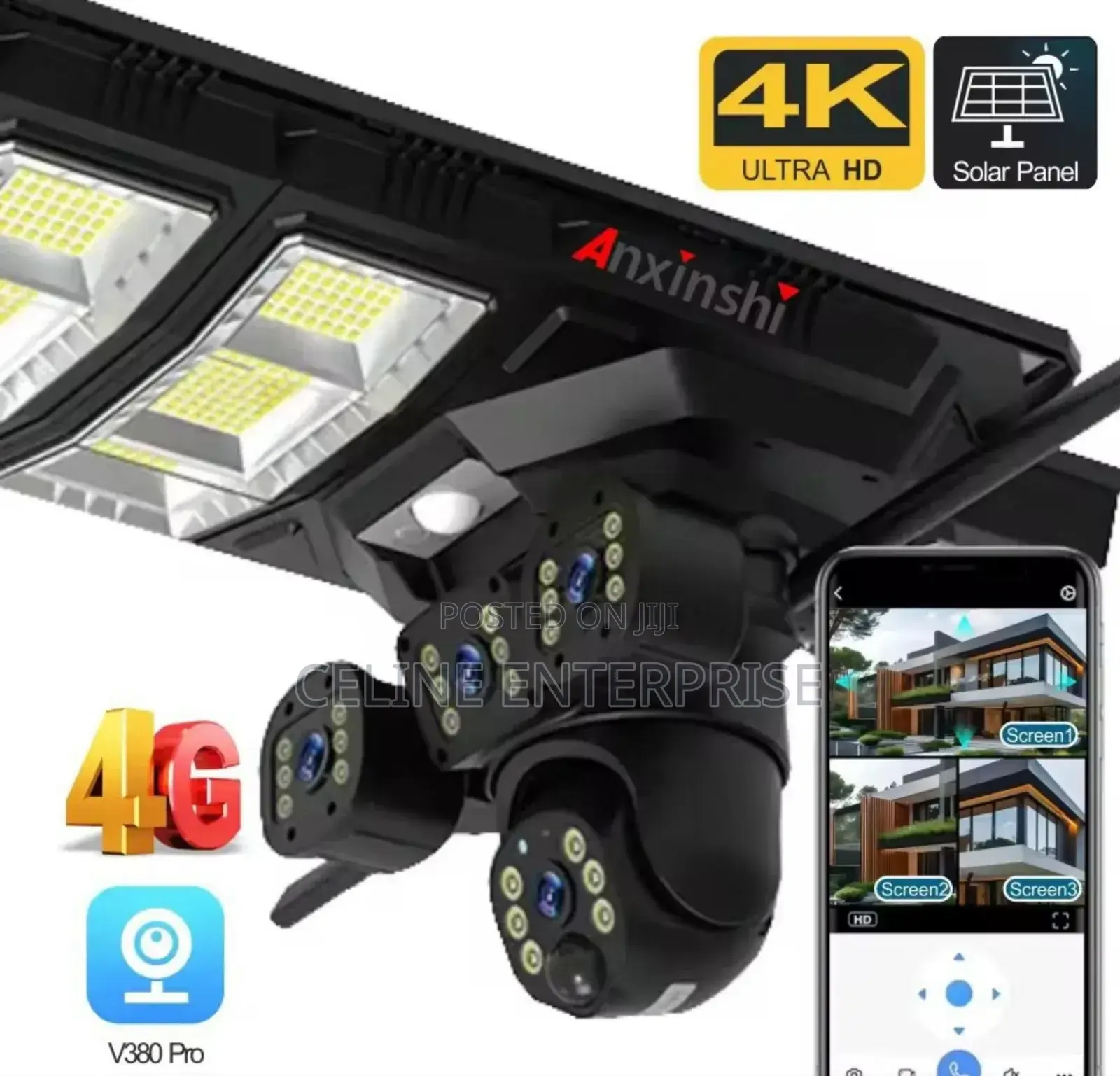 4g Solar Camera With 1000w Floodlight