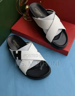 White / Black Hermes Sandals Size 40-45