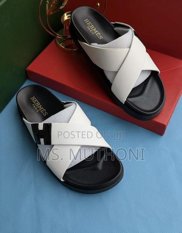 White / Black Hermes Sandals Size 40-45