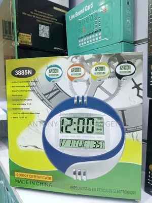 Kadio 3885n LCD Digital Clock Wall Mount Desktop Use