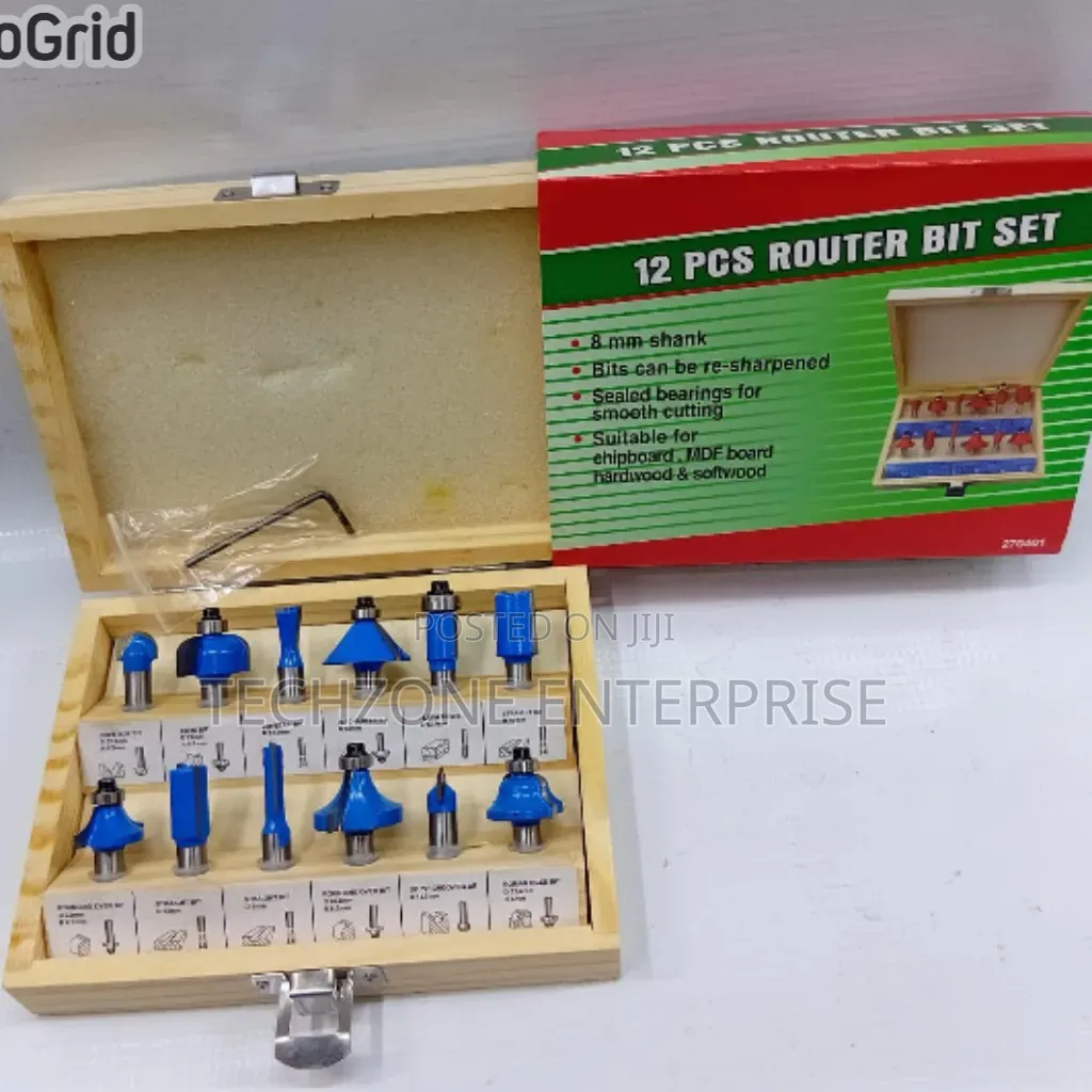 Router Bit 8mm 12 Pieces 