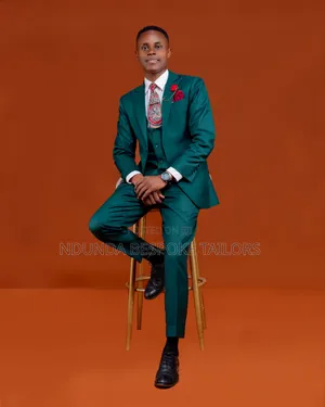 Emerald Green 3 Piece Single Breasted Ribbon Suit