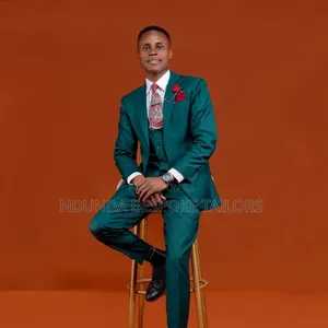 Emerald Green 3 Piece Single Breasted Ribbon Suit