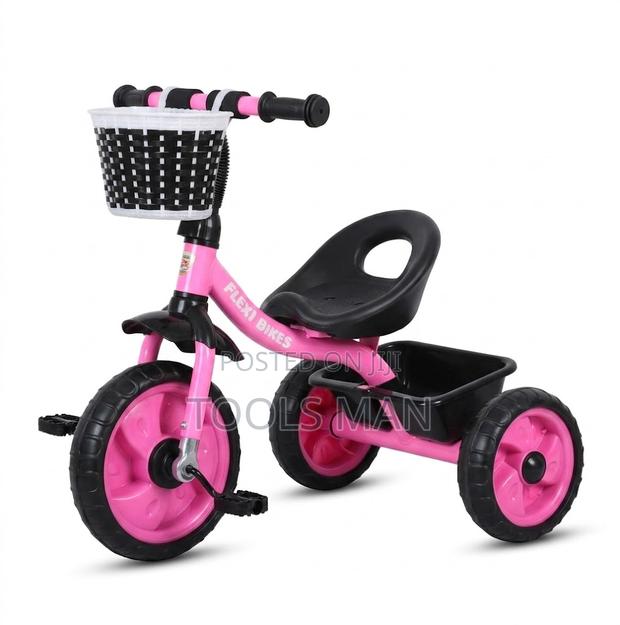 Flexi Bike Pink Kids Tricycle - Safe 3-Wheel Ride With Storage Bicycle