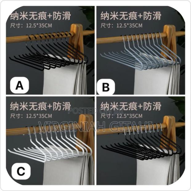 10pcs Seamless Trouser Hangernon-Slip Metal - thumbnail 2