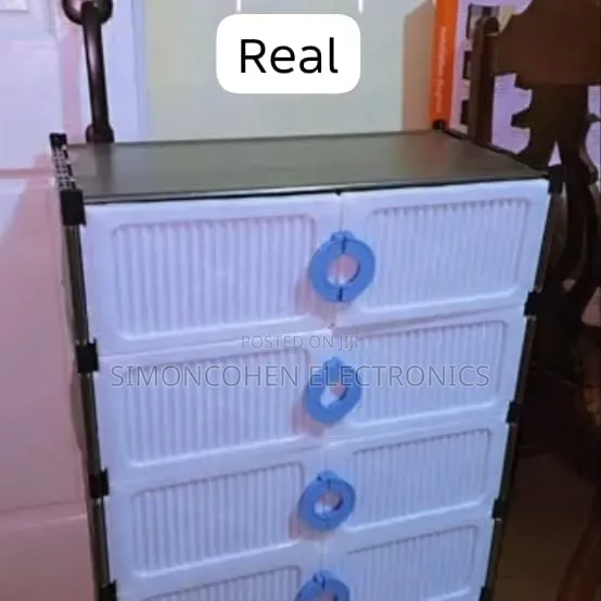 5 Layer PVC Storage Cabinet Organizer Black Surrounding White Front