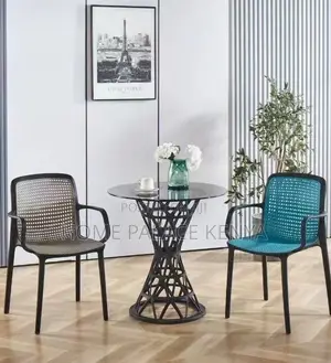 Dining Table: French Style Glass Top Round Black Dining Table