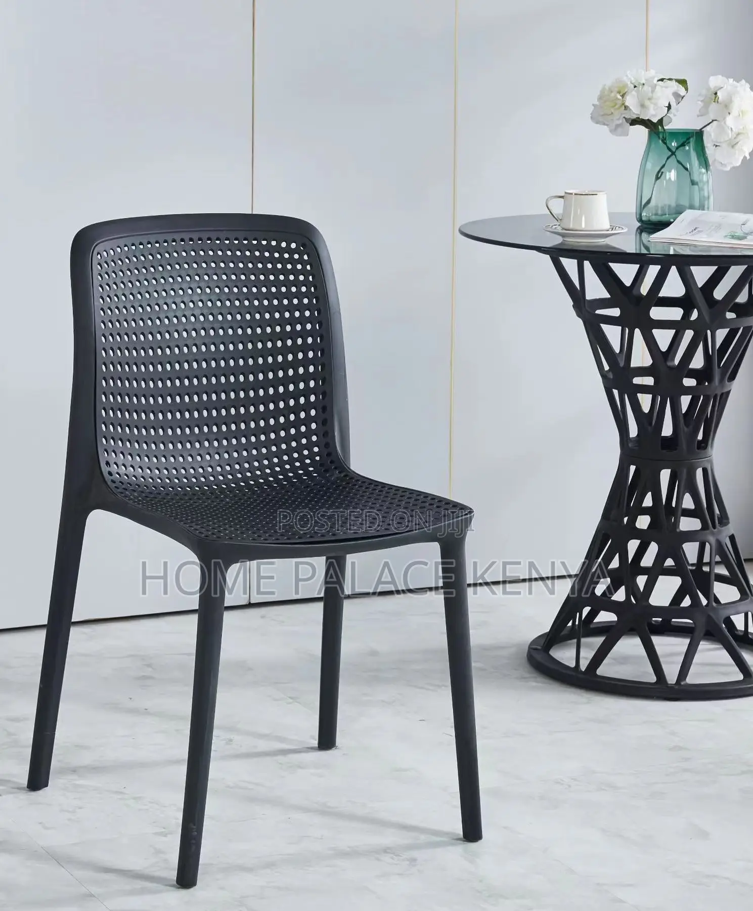 Dining Table: French Style Glass Top Round Black Dining Table