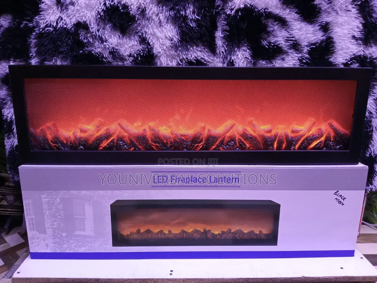 Led Fireplace Lamp 100* 30 Cm/Black Mesh