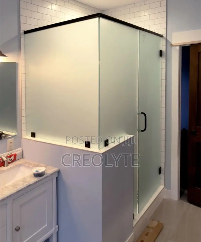 Custom Frameless Shower Enclosure Featuring Frosted Tempered Glass