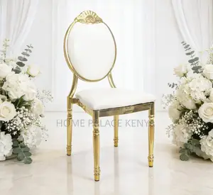 Event Chair: Durable Gold Plated Oval Back Dining Chair
