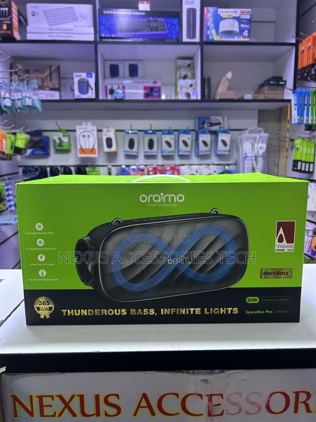 Oraimo Spacebox Pro 60w Bluetooth Speaker – Deep Bass, RGB Lights