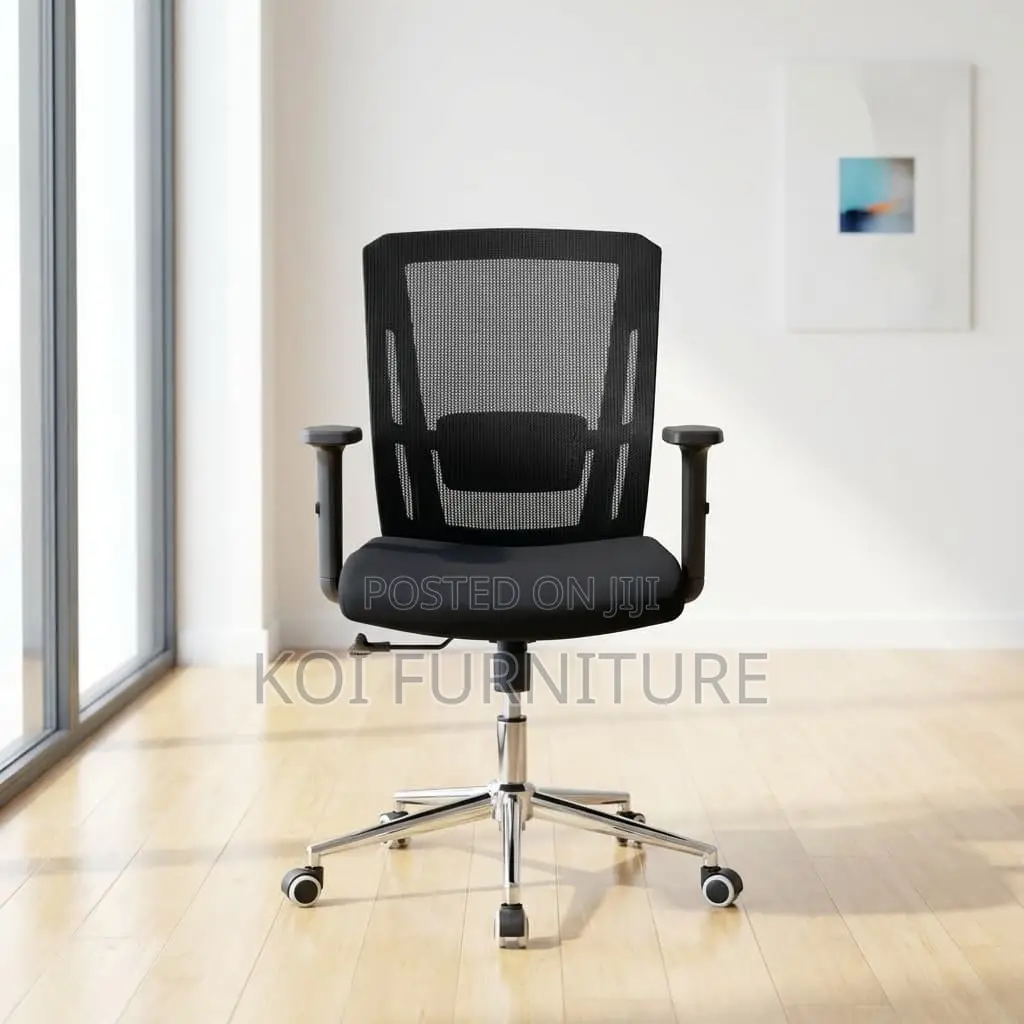 Office Chair Black Mesh Mid-Back Office Chair