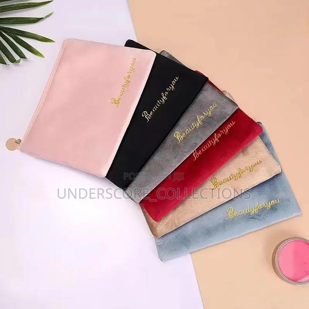 *Velvet Cosmetic Bag Organizer Zipper Coin Purse for Women Makeup Bag