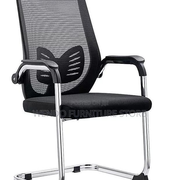 Office Chair; Mesh Visitors Office Chair With Sled Basement - thumbnail 2