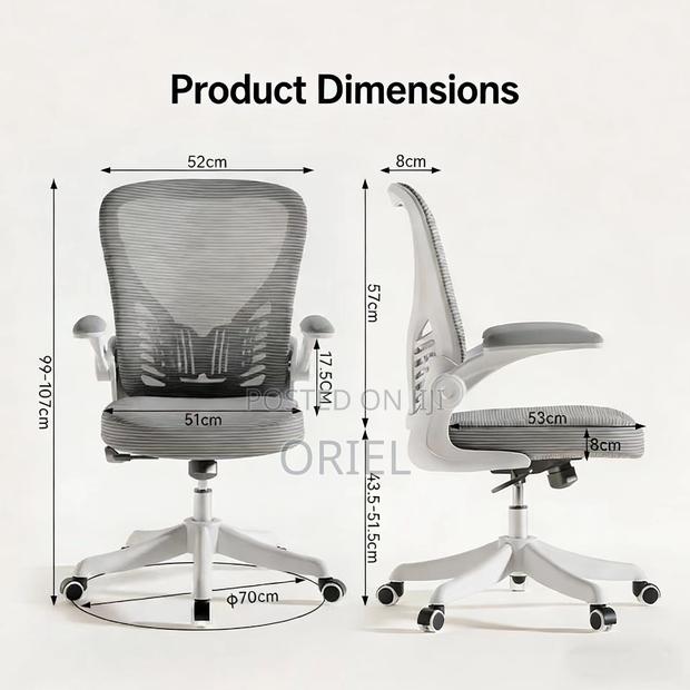 Office Chair : Grey Ergonomic Office Chair - thumbnail 6
