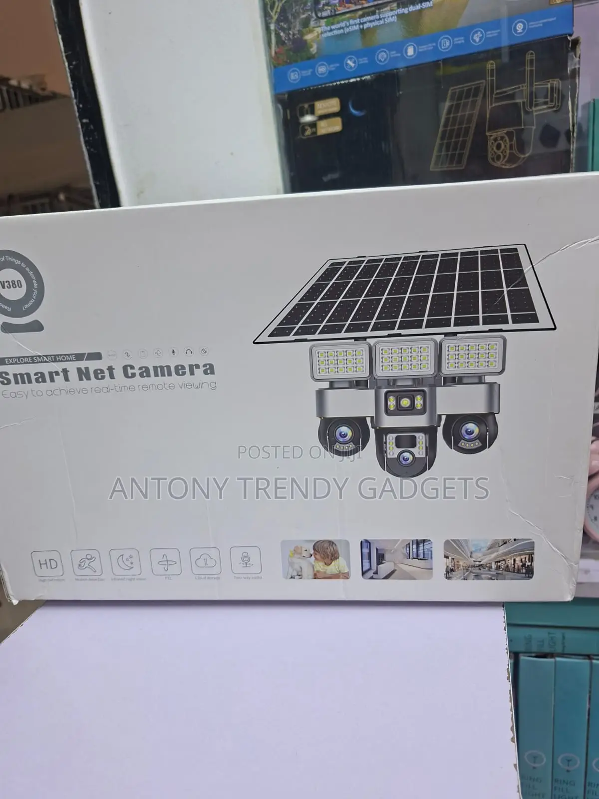 V380 Pro Triple Lens Solar PTZ Security Camera 4g Wifi