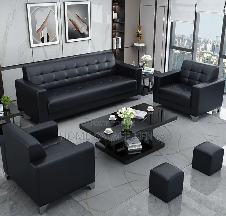 Leather Sofa: 5 Seater High-End Commercial Sectional Sofa Set
