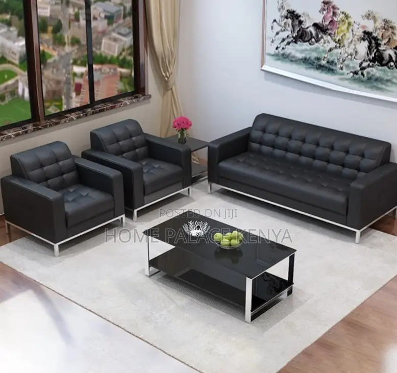 Leather Sofa: 5 Seater High-End Commercial Sectional Sofa Set
