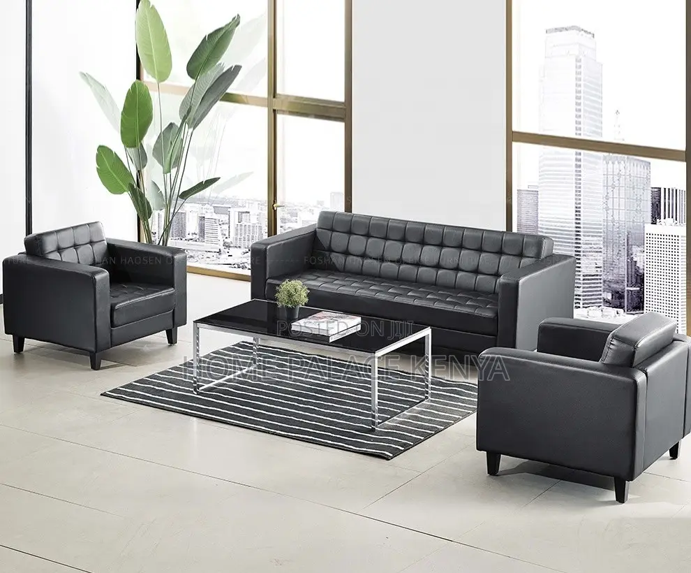 Leather Sofa: 5 Seater High-End Commercial Sectional Sofa Set