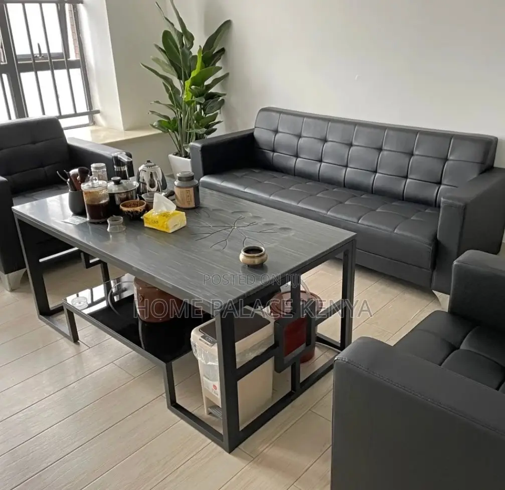 Leather Sofa: 5 Seater High-End Commercial Sectional Sofa Set