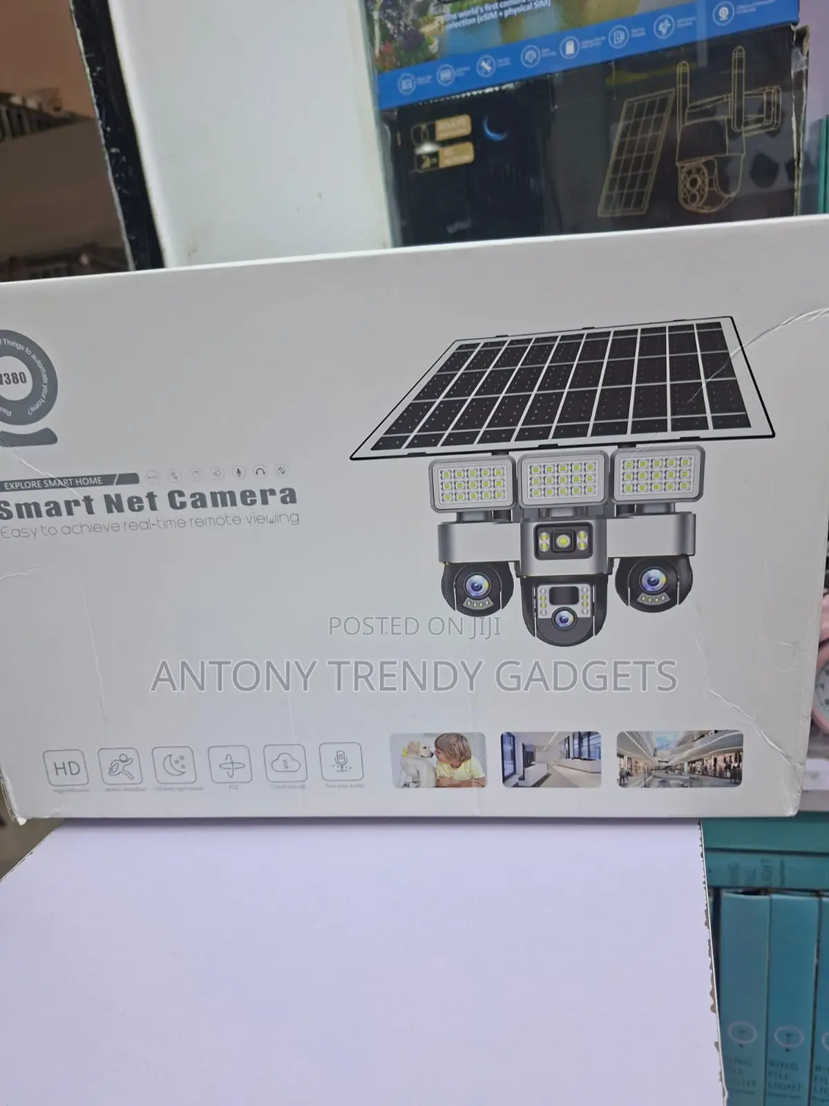 V380 Triple Lens CCTV Camera Solar Powered PTZ Outdoor Cam