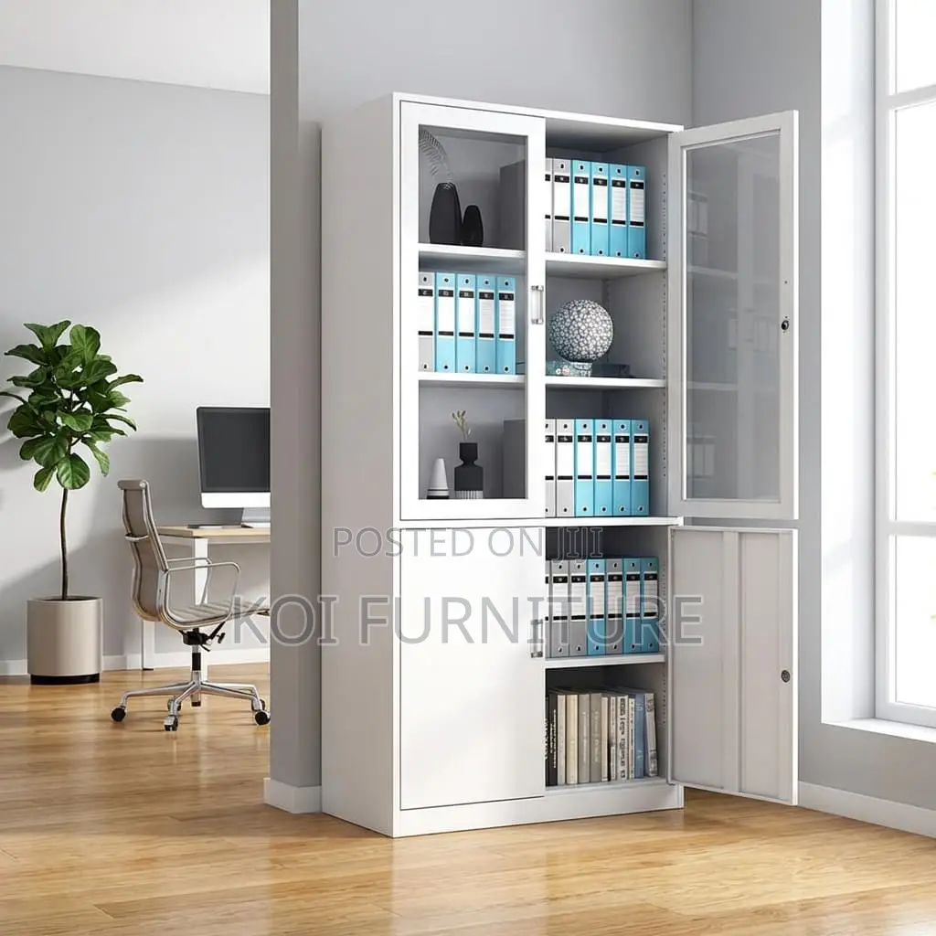 Office Cabinet : White Metallic Filing Office Cabinet