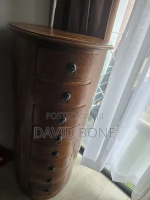 Solid Acacia Circular Chest of Drawers (Tall Boy)