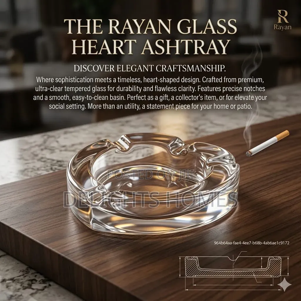 Mg Rayan Heart Glass Ash Tray_b