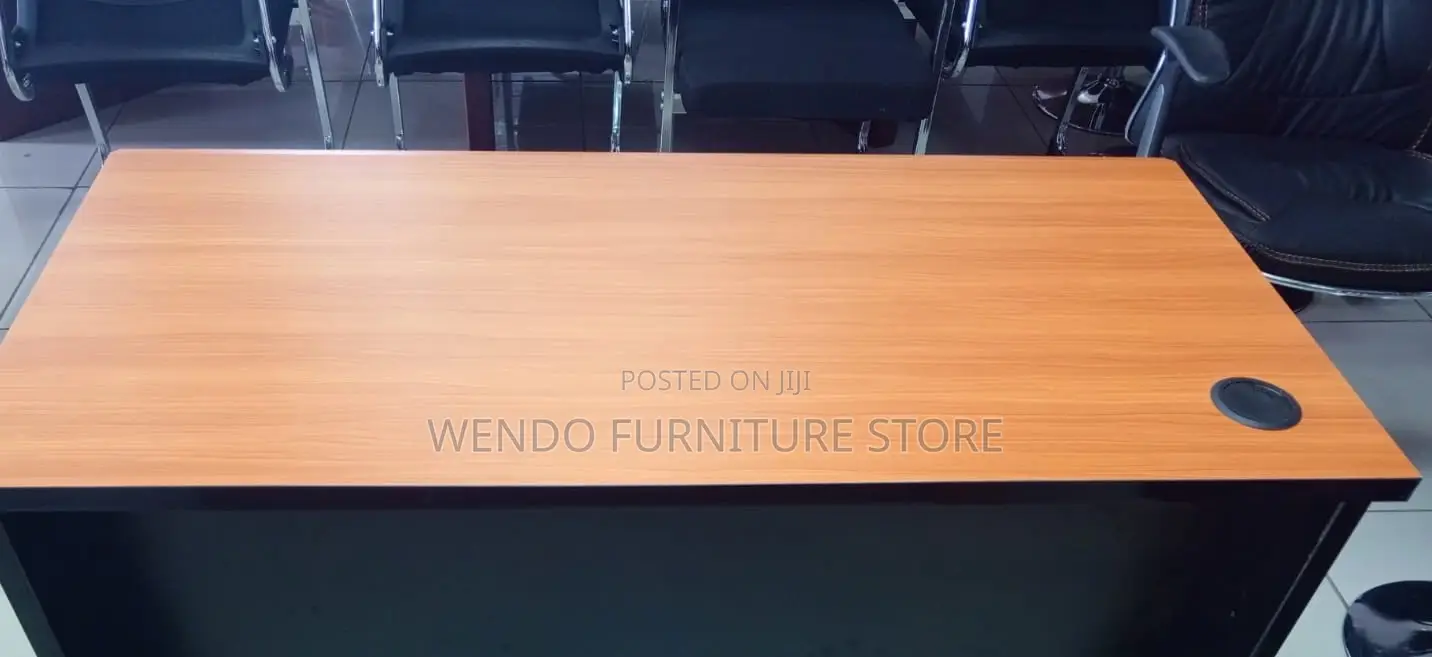 Office Desk; 1200mm Brown Top Desk With Drawers