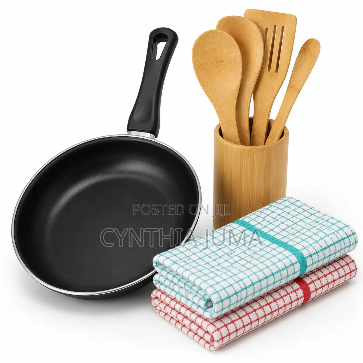 Pan + Bamboo Spoons + 2pc Towel