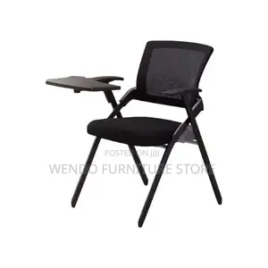 Office Chairs; Foldable Black Office School Seat With Write Pad
