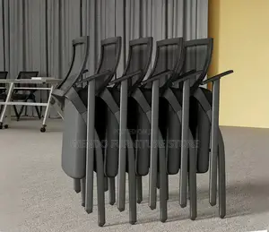 Office Chairs; Foldable Black Office School Seat With Write Pad