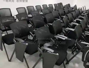 Office Chairs; Foldable Black Office School Seat With Write Pad