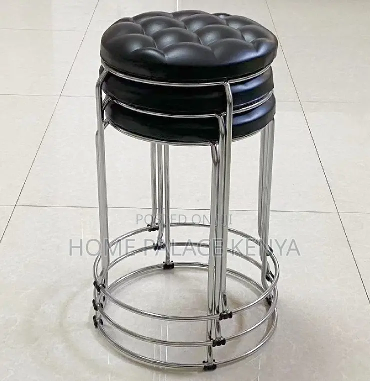 Home Stool: Upholstered High Stool With Reinforced Iron Frame