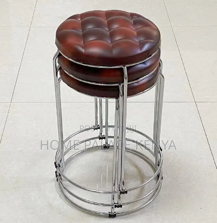 Home Stool: Upholstered High Stool With Reinforced Iron Frame