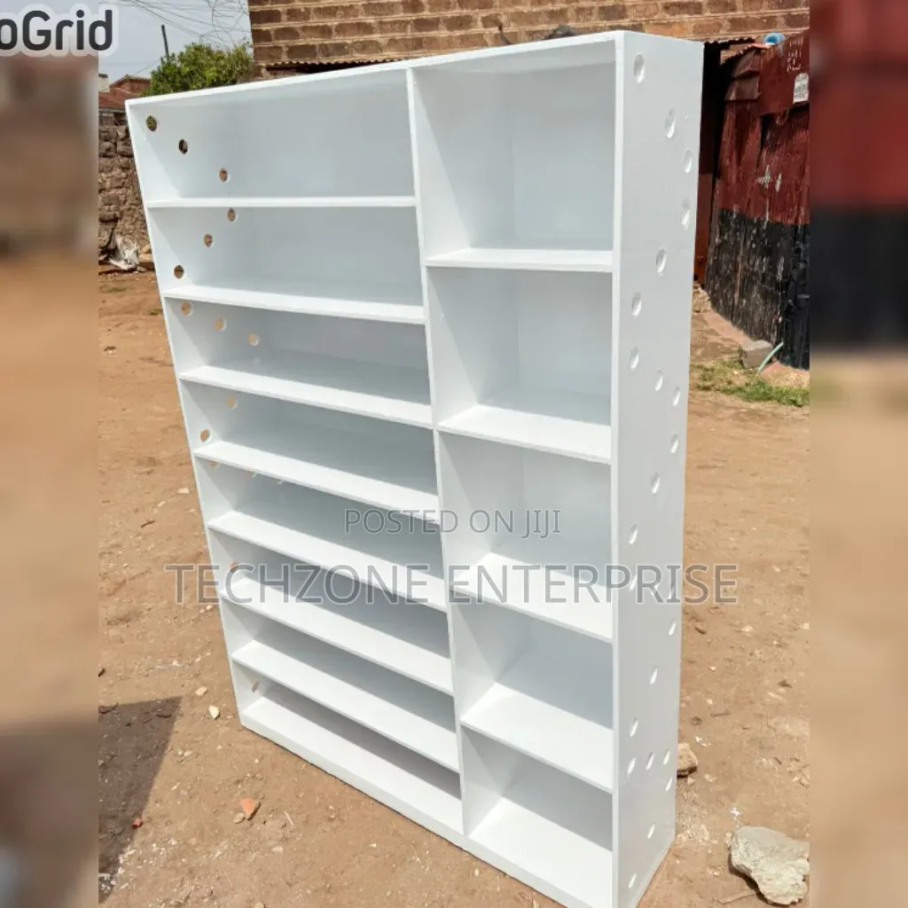 6fts by 5fts Executive Wooden Shoes Rack White 