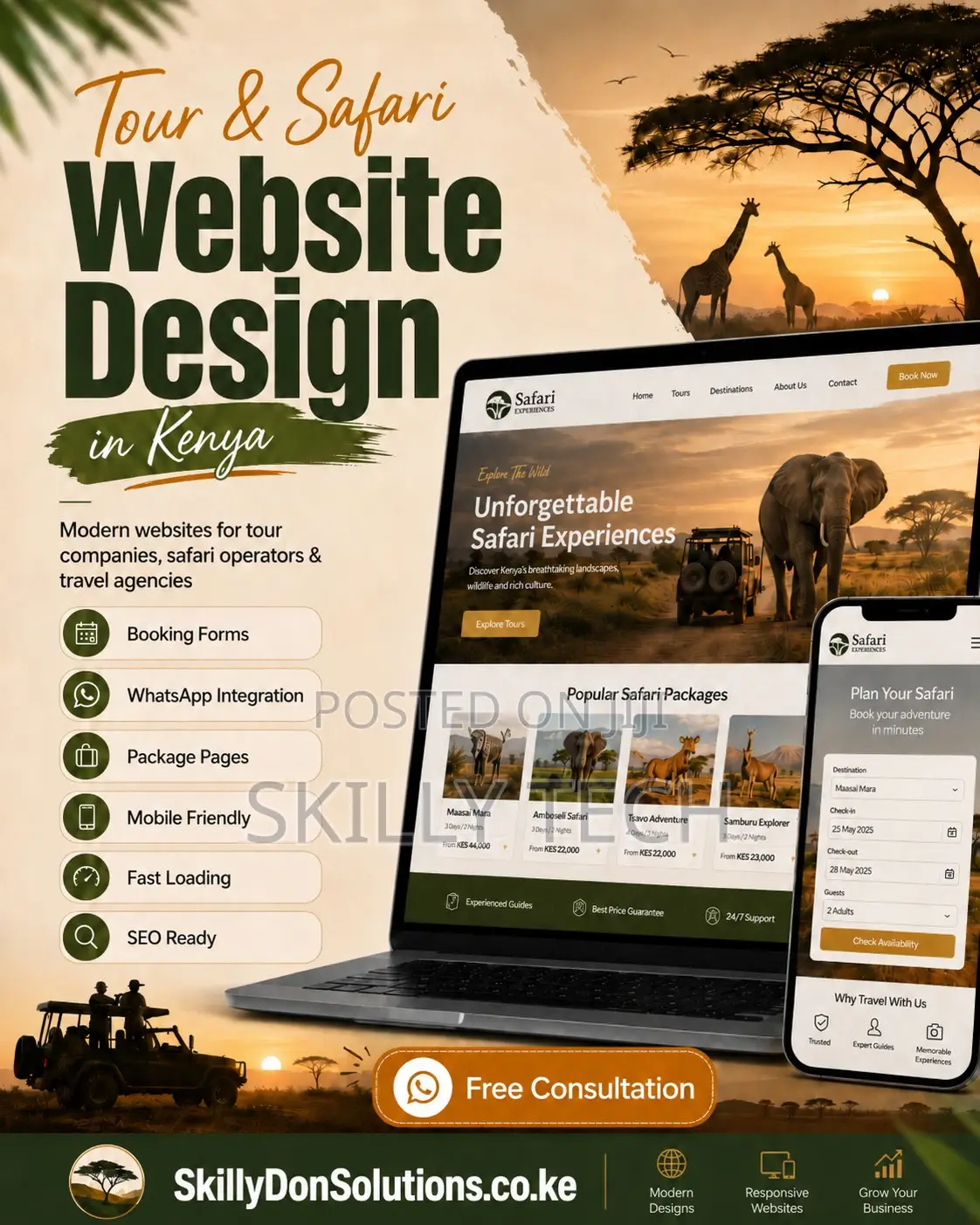 Tour Safari Website Design in Kenya