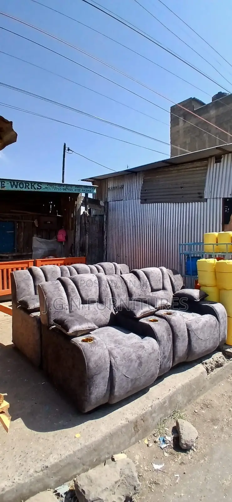 Brown Semi Recliner Seat