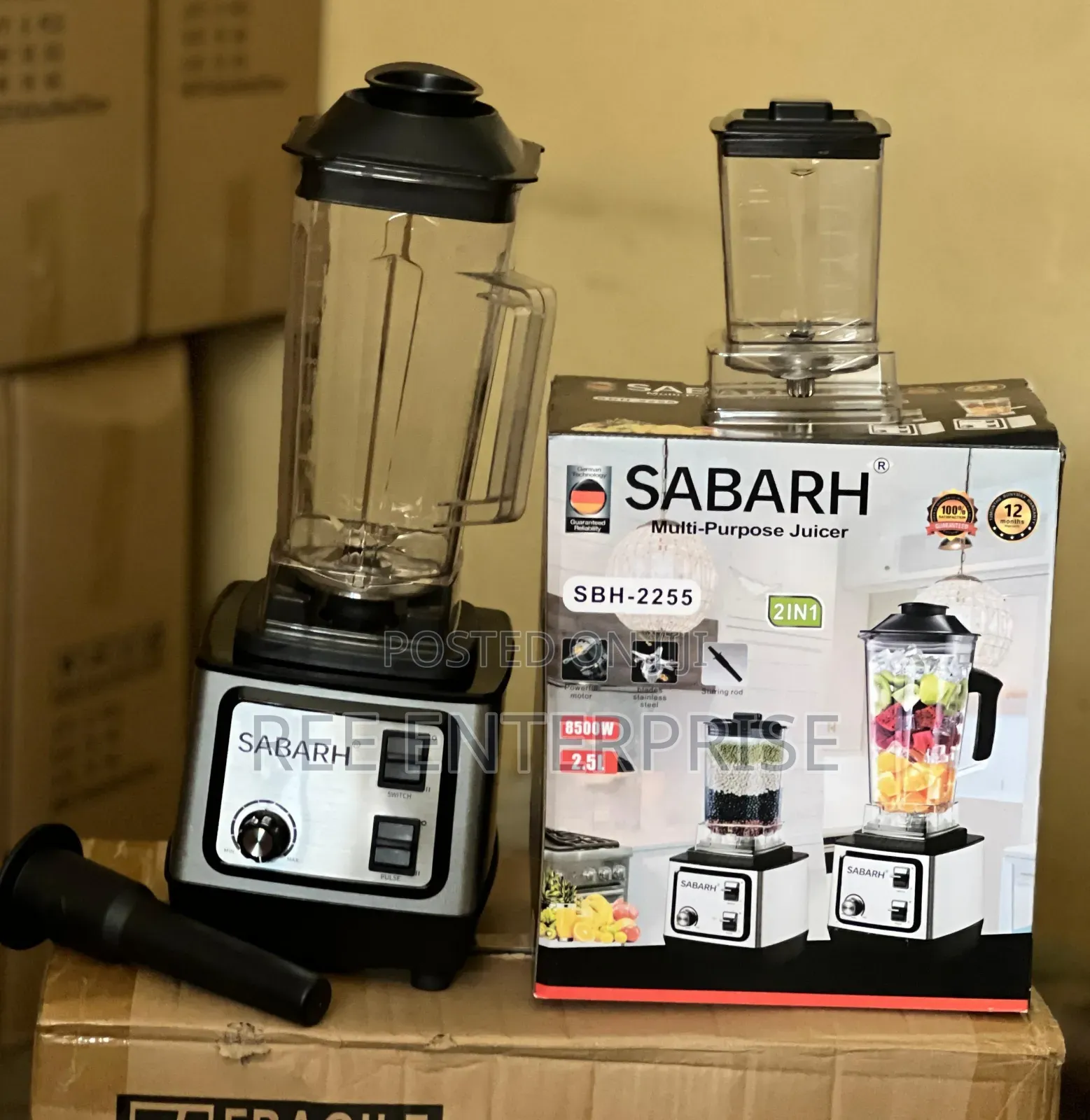 Commercial Blender 8500 Watts Heavy Duty 2.5 Litres Jug 2 in 1