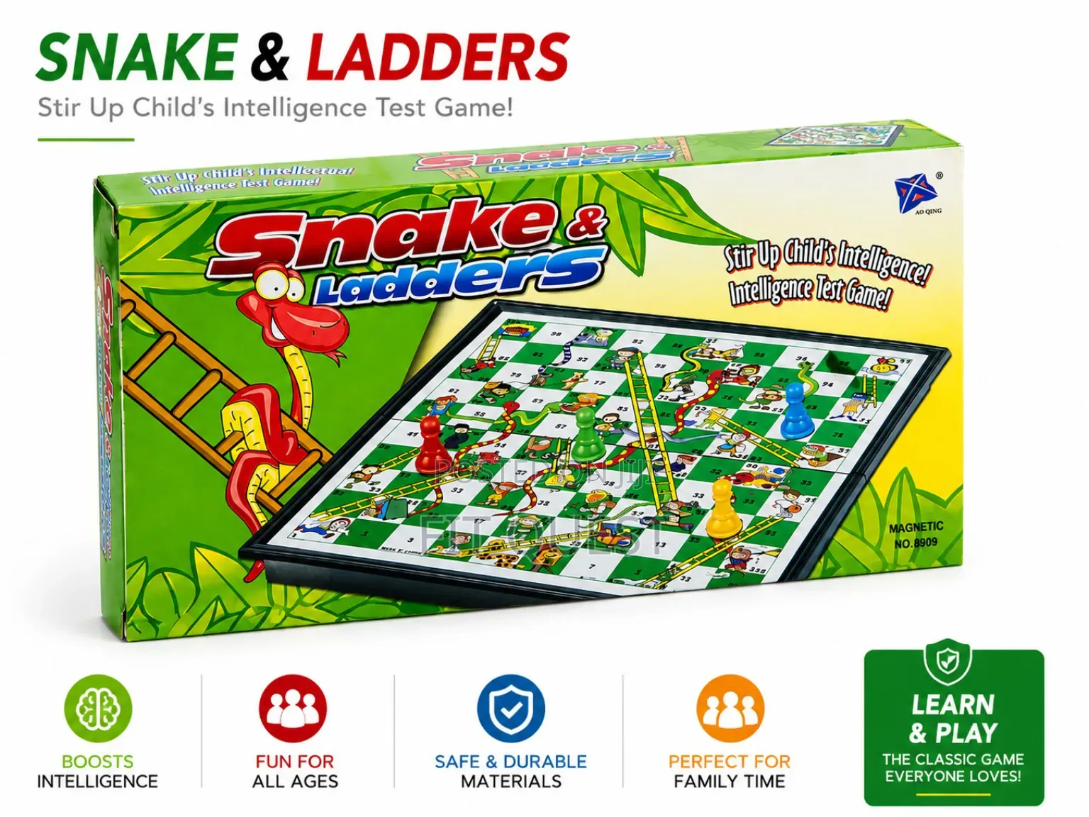 Magnetic Snakes and Ladders Folding Travel Board Game Set