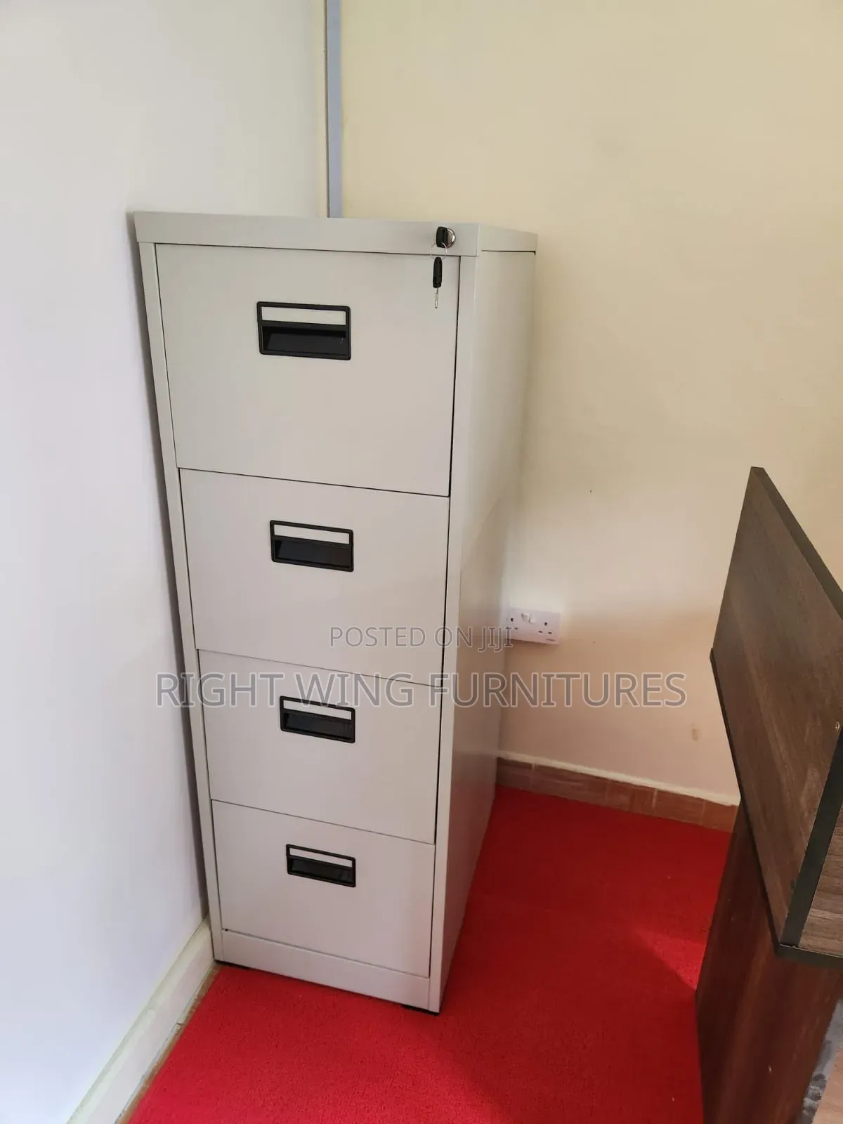 Heavy Steel 4-Drawers Metallic Filing Cabinet - Lockable Office Cabine