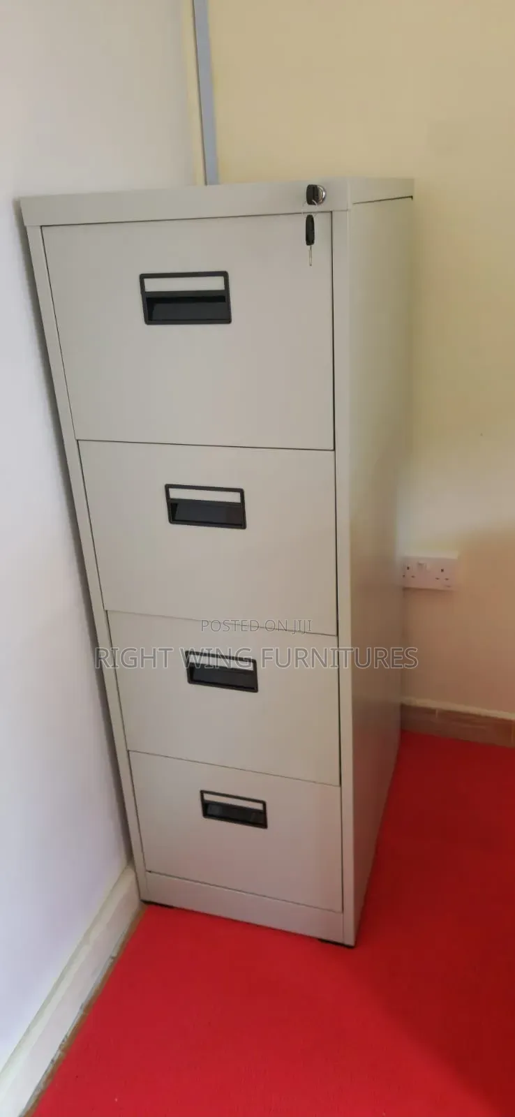 4 Drawers Metallic Filing Cabinet-Lockable Office File Storage
