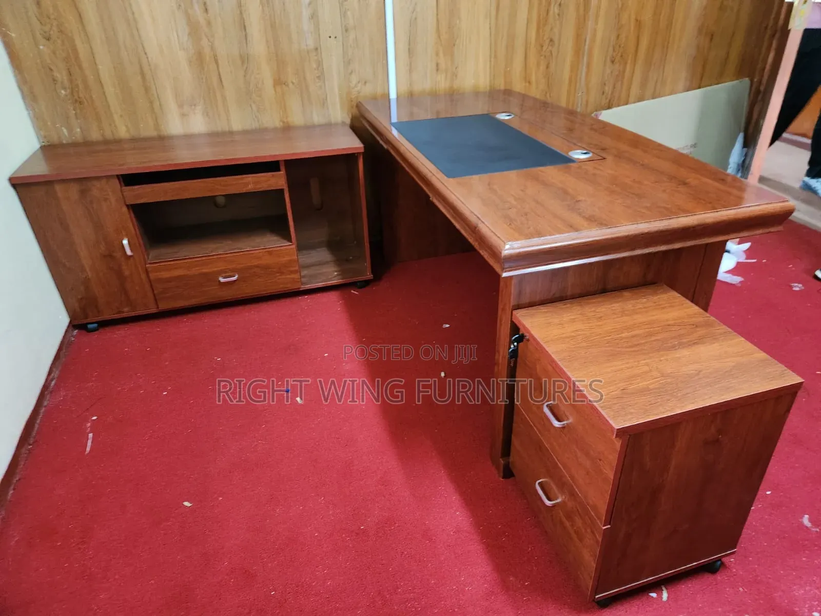 Executive Office L Shape Ceos Mahogany Desk 1.6m