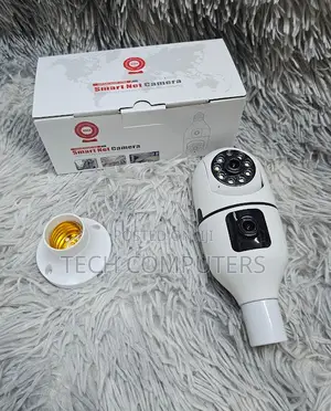 Dual Lens PTZ Bulb Camera 1080p Wi-Fi 360° Two-Way Audio, Night Vision