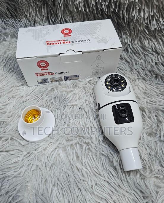 Dual Lens PTZ Bulb Camera 1080p Wi-Fi 360° Two-Way Audio, Night Vision