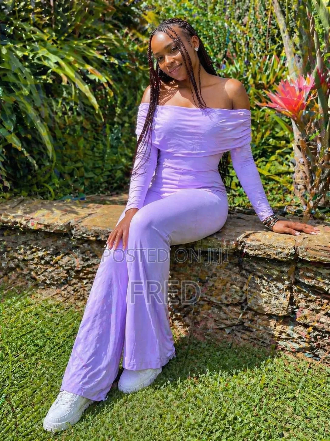 Off Shoulder Mesh Jumpsuit