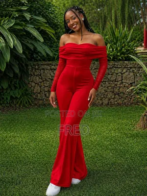 Off Shoulder Mesh Jumpsuit