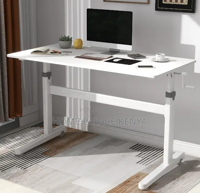 Computer Table: Manual Hand Crank Height Adjustable Desk