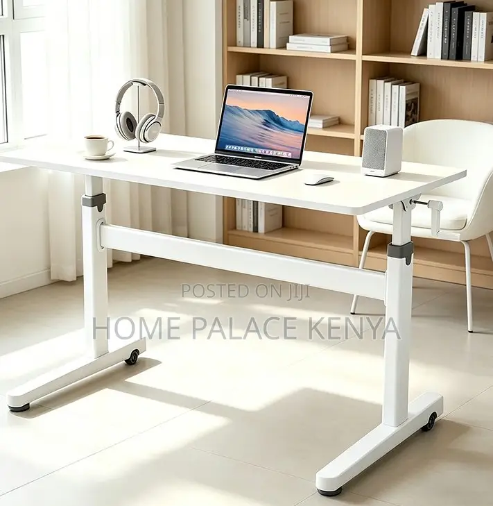 Computer Table: Manual Hand Crank Height Adjustable Desk